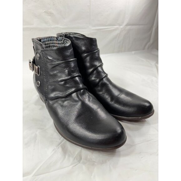 Rockport Cobb Hill Gratasha Black Leather Ankle Boots 9 - Picture 3 of 11